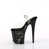 Pleaser - FLAMINGO808NLSK Sandale à bride à la cheville, Pole dance chaussures - Noir/Transparent Product image